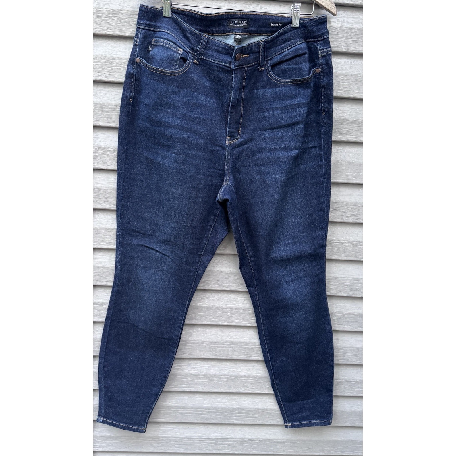 Judy Blue Jeans Women's 16w Skinny Fit Dark Wash Blue Stretch Denim High Rise